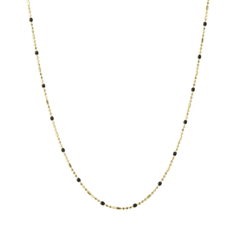 18" Onyx Dot Ball Chain Necklace