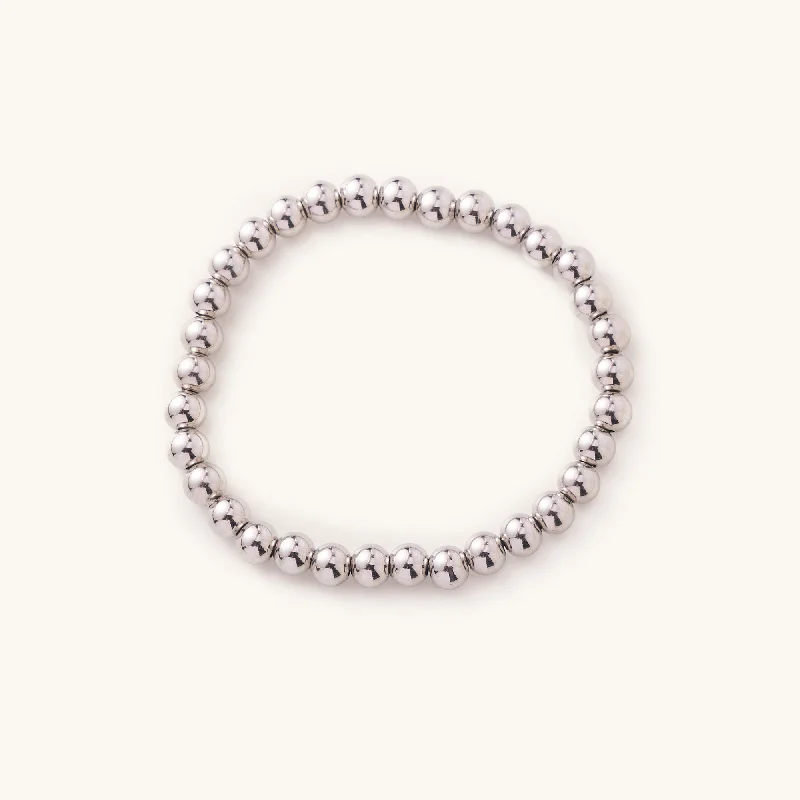 personalized zodiac birthstone necklace Waterproof Silver Beaded Ball Bracelets