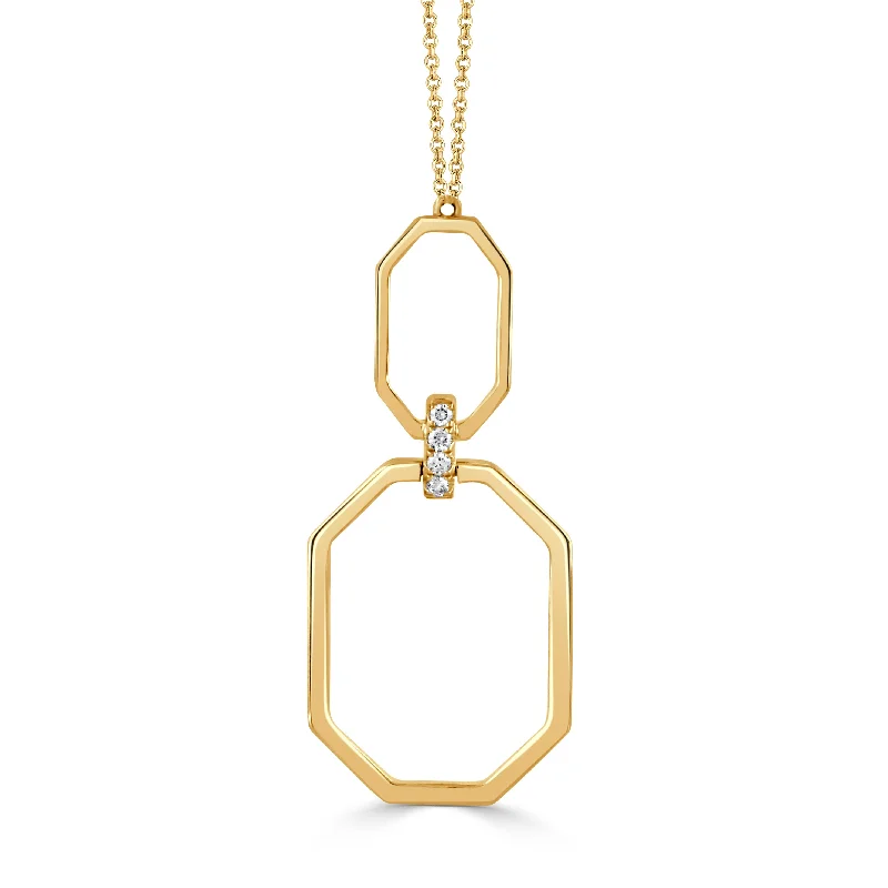 sapphire princess cut ring 18K YELLOW GOLD DIAMOND NECKLACE