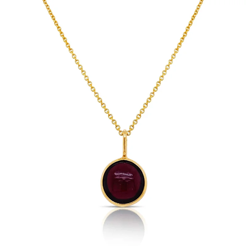bold gothic vampire ring Round Rhodolite Garnet Drop Charm, 18K Yellow Gold